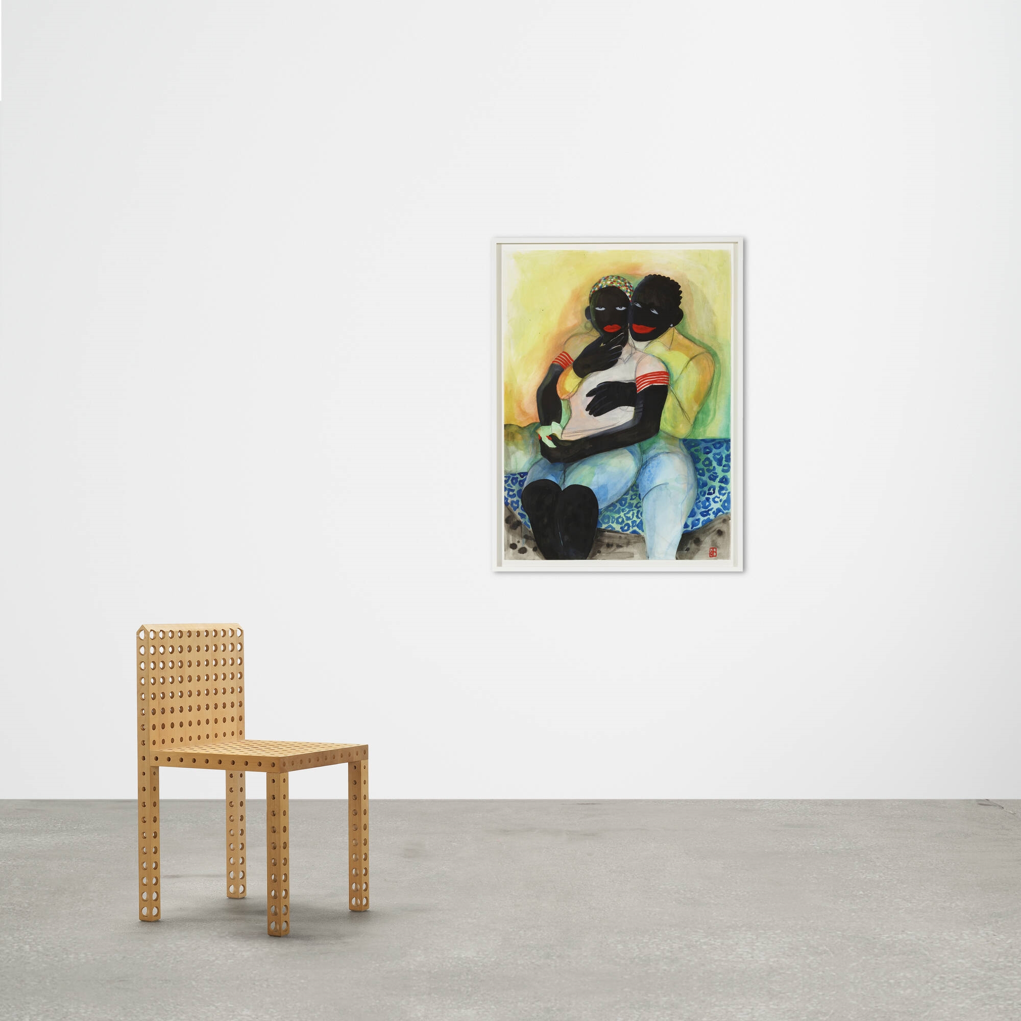 Artwork by Ashley Doggett, Allegory of the Bourgeoise: It’s Bedtime Baby; I Fell in Love With You Before the Second Show, Made of acrylic, watercolor, charcoal, sumi ink and