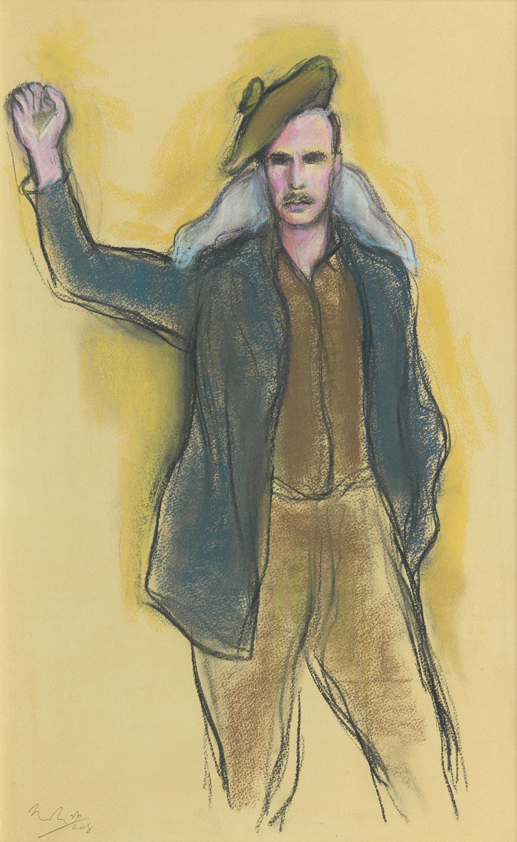 Artwork by Alexander Moffat, Hamish Henderson: Italy 1944, Made of pastel