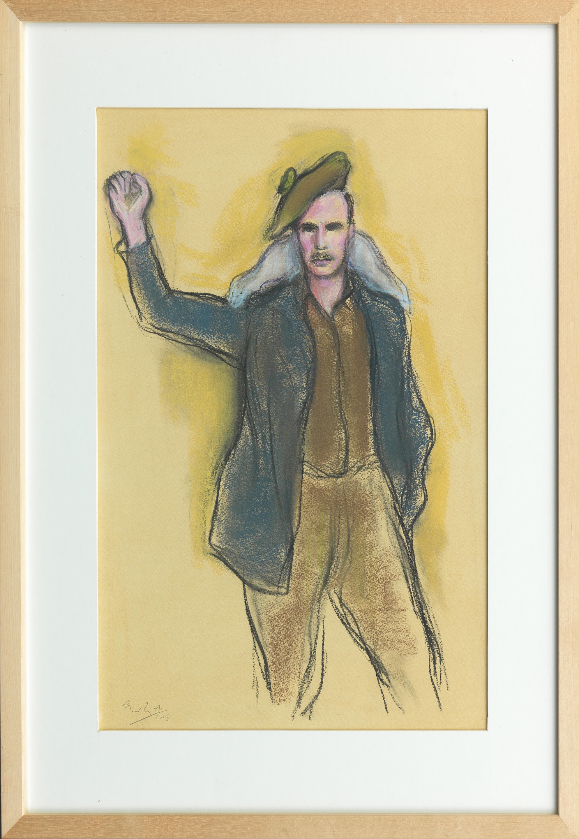 Artwork by Alexander Moffat, Hamish Henderson: Italy 1944, Made of pastel