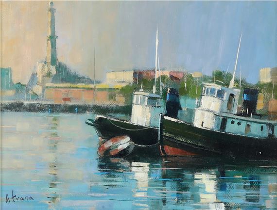 Rimorchiatori nel porto di Genova - Ettore Frana