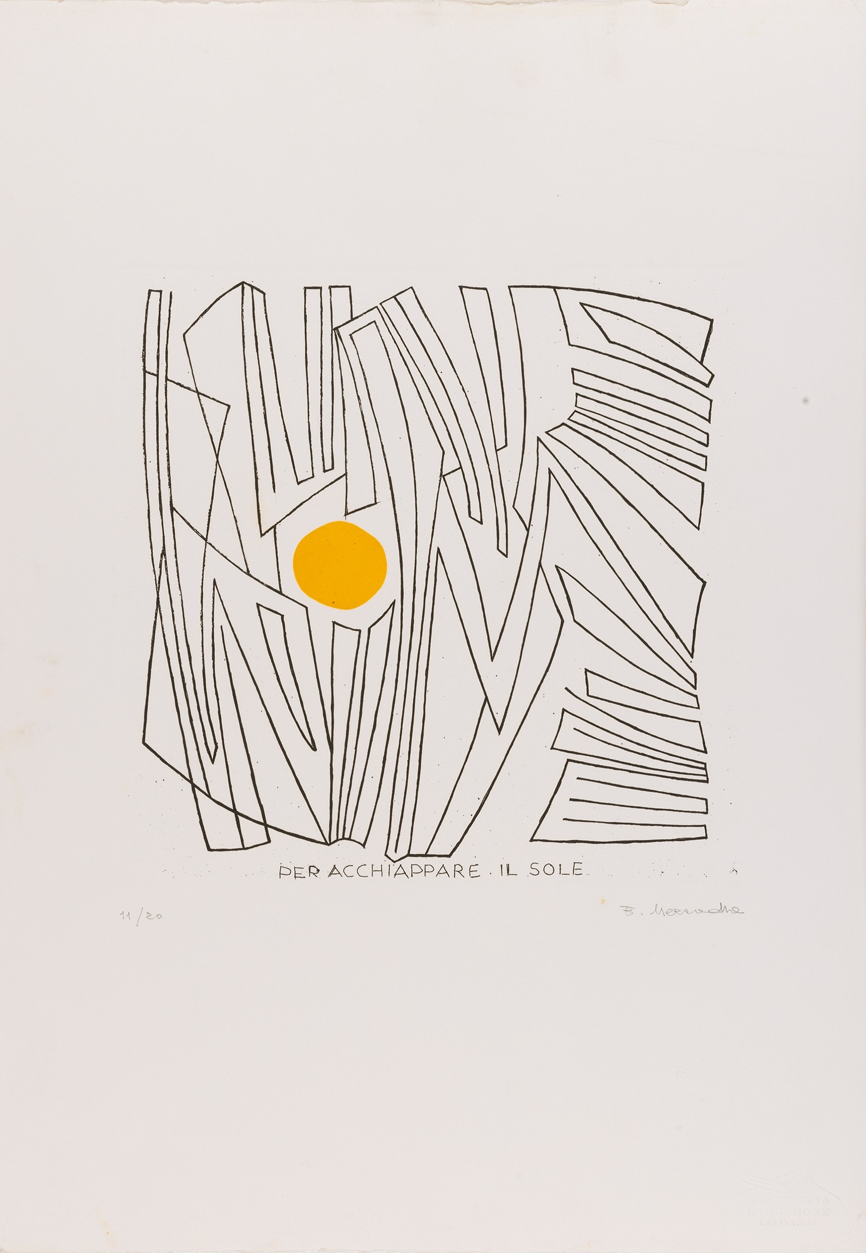 Artwork by Elena Mezzadra, Per acchiappare il sole, Made of etching