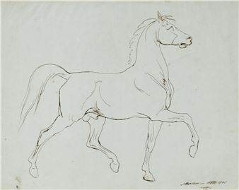 Studie eines Hengstes - Anton Muttenthaler