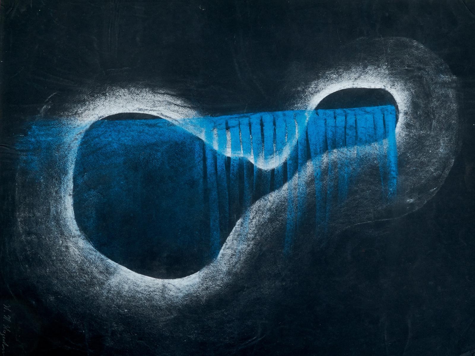 Artwork by Hans Hermann Hagedorn, Abstrakte Komposition, Made of Pastell auf schwarzem Papier