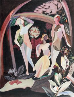 Drei Akte in Landschaft - Otto Rodewald