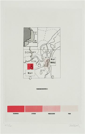 Pinkville (Farbgeographie 5, Bloodred-Pink) by Klaus Peter Brehmer, 1971