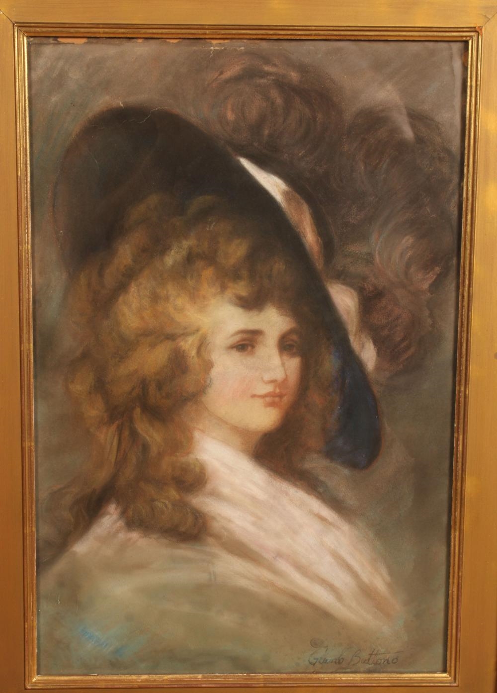 Guido Buttono | PASTEL PORTRAIT SIGNED GUIDO BUTTONO | MutualArt