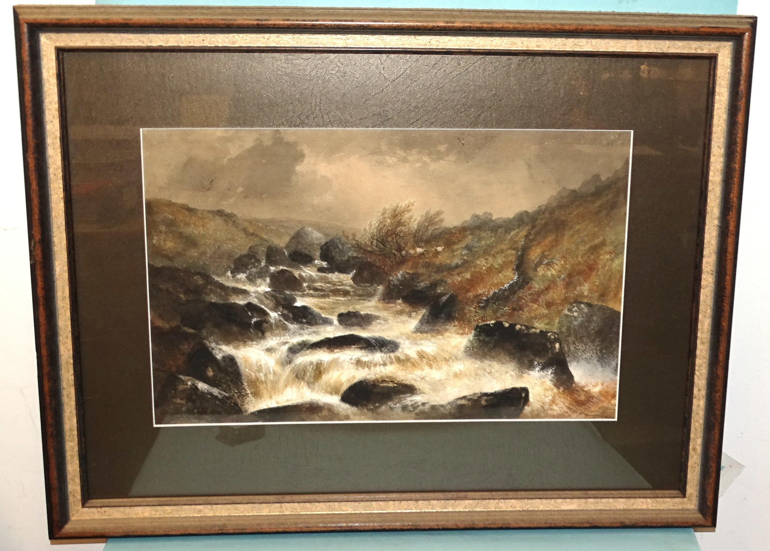 Frederick John Widgery | MOORLAND SCENE WITH STREAM AND ROCKS (1864 ...