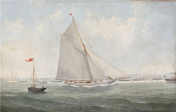 George Mears | maritime scene of yacht at sea | MutualArt