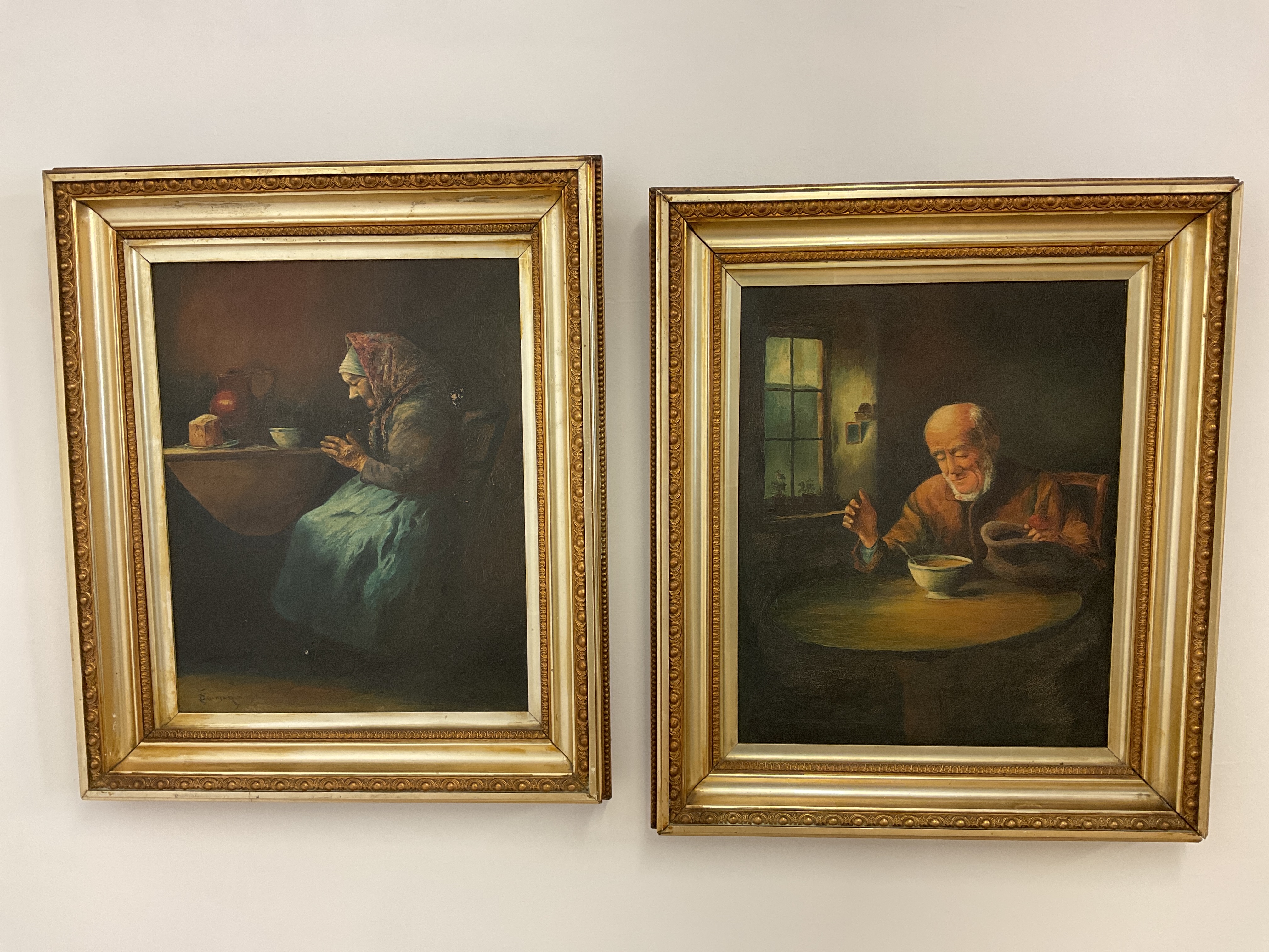 Thomas Binmore | interior scenes depicting an elderly woman and an ...