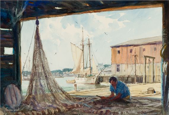 Mending the Nets by Gordon Grant