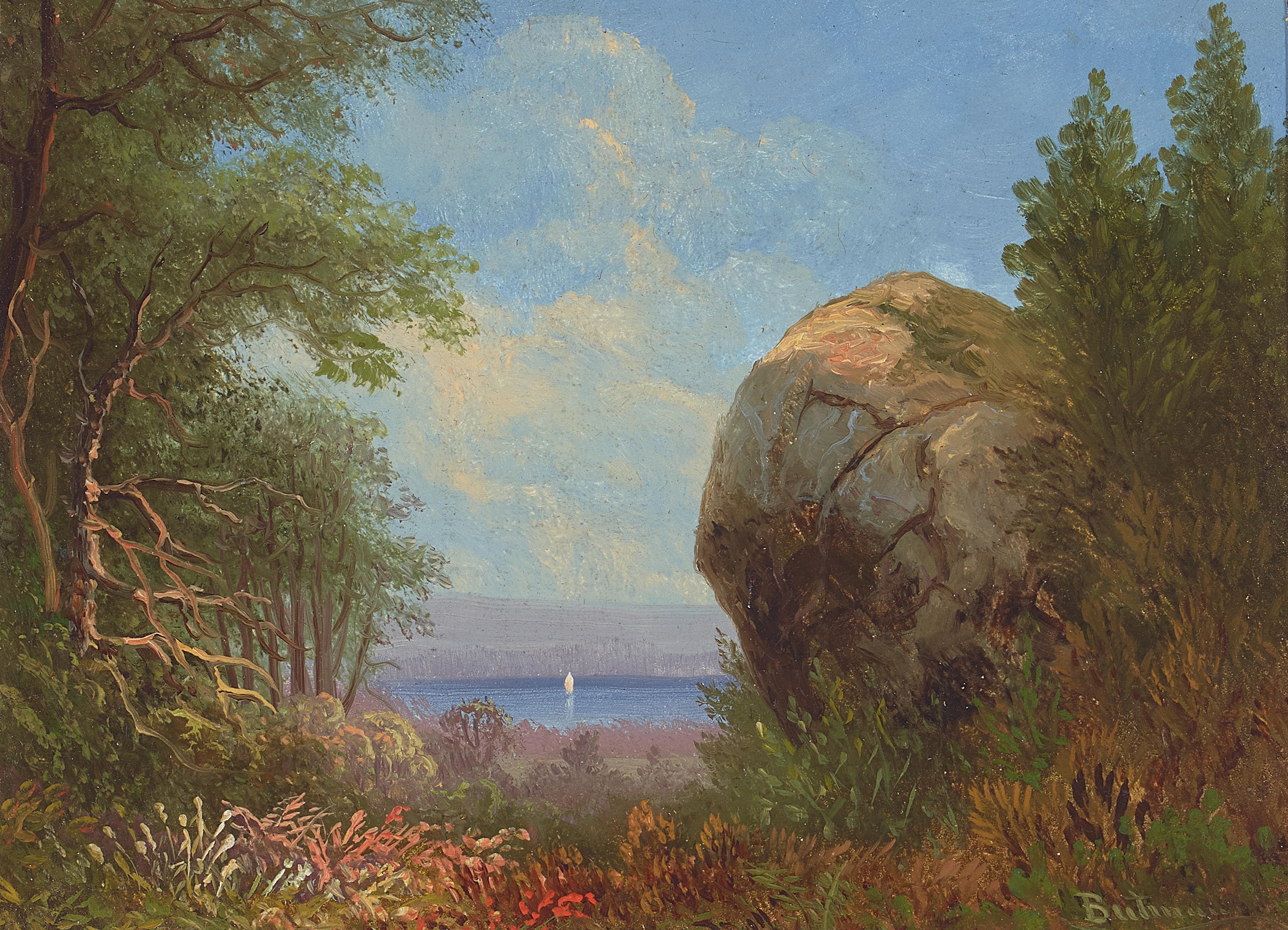 Artwork by Frederick A. Butman, Along the Coast, Made of oil on paper laid to board