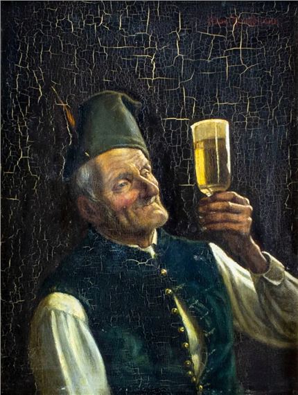 Old Man with Glass by Max Kaufmann