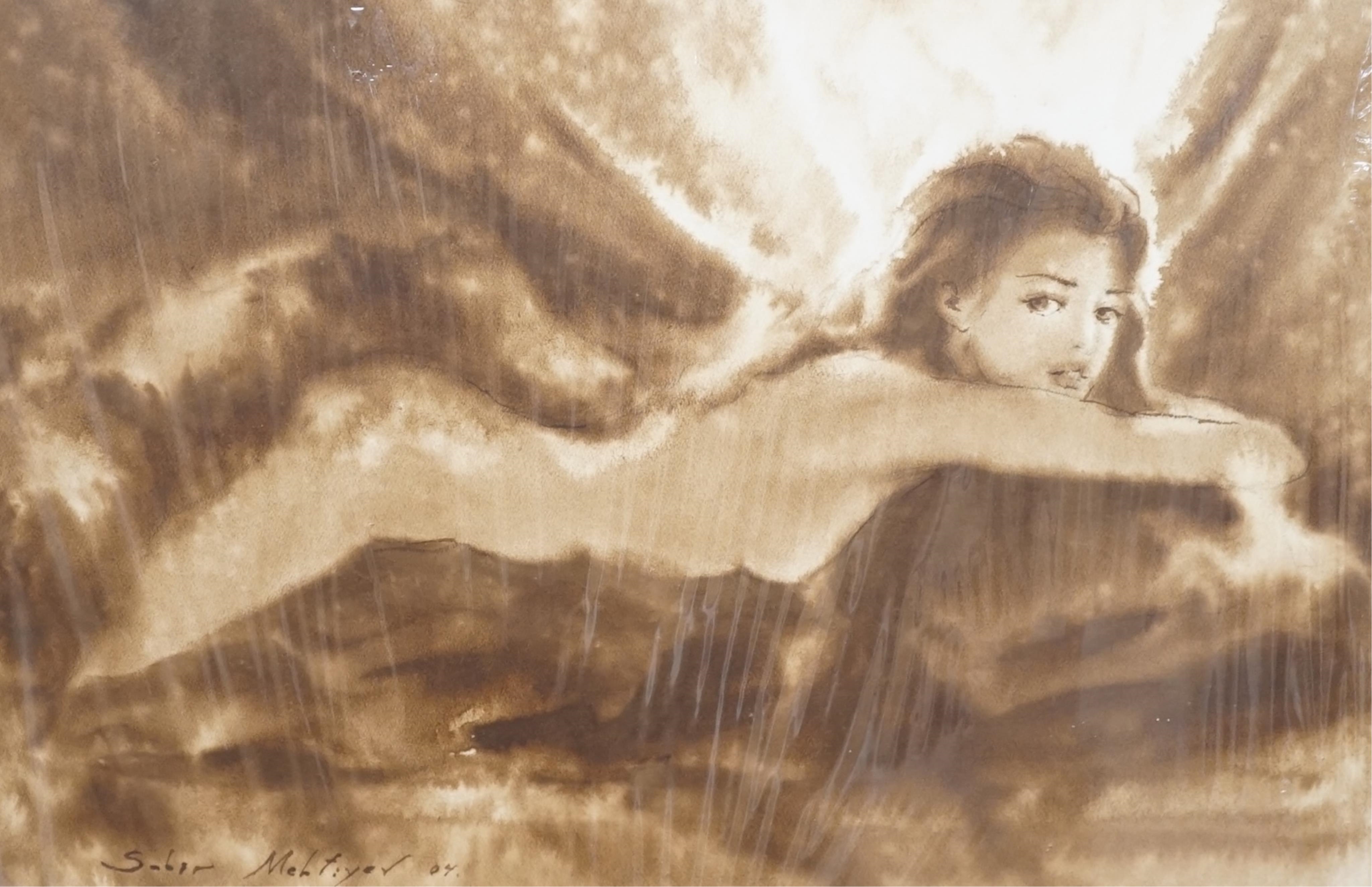 Artwork by Sabir Mehtiyer, Female nudes, Made of watercolours