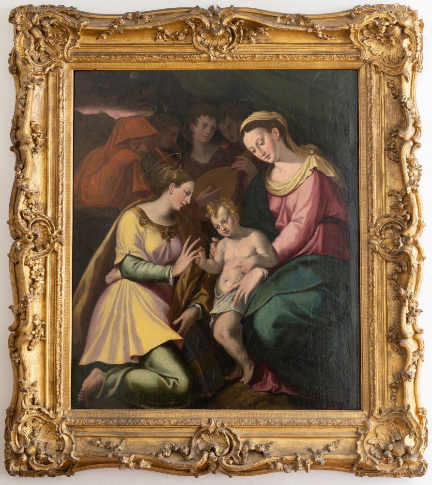 Artwork by Ercole Procaccini Il Vecchio, Ercole Procaccini (1520-1595). Lo sposalizio mistico di Santa Caterina., Made of oil on board