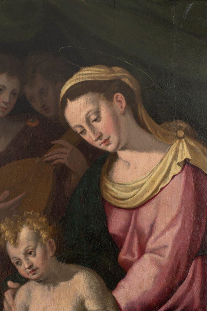 Artwork by Ercole Procaccini Il Vecchio, Ercole Procaccini (1520-1595). Lo sposalizio mistico di Santa Caterina., Made of oil on board