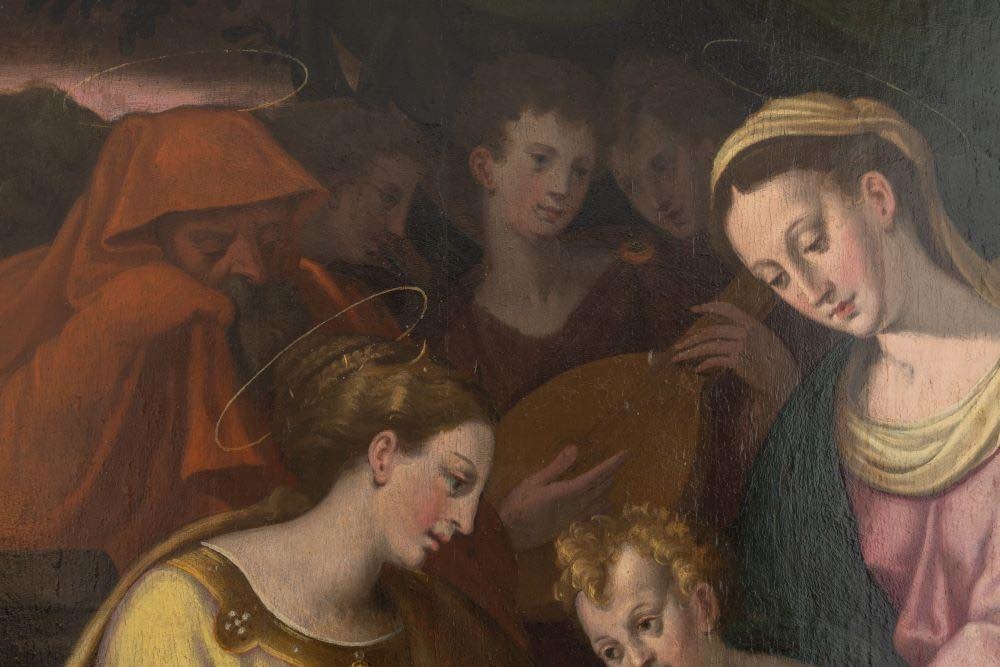 Artwork by Ercole Procaccini Il Vecchio, Ercole Procaccini (1520-1595). Lo sposalizio mistico di Santa Caterina., Made of oil on board