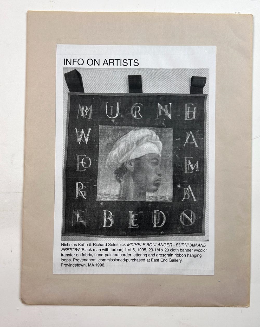 Artwork by Richard Selesnick, Michele Boulanger/Burnham and Eberow, Made of fabric