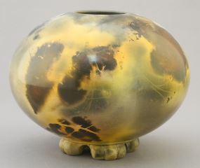 Raku Vase signed (Geoff) Searle - Geoff Searle