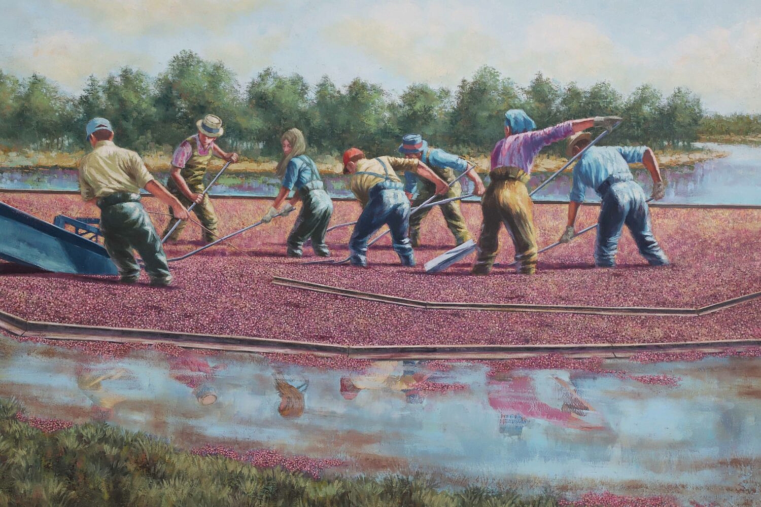 Artwork by Frank Cardozo Nicholas, Nantucket Teamwork, Made of Oil on Masonite
