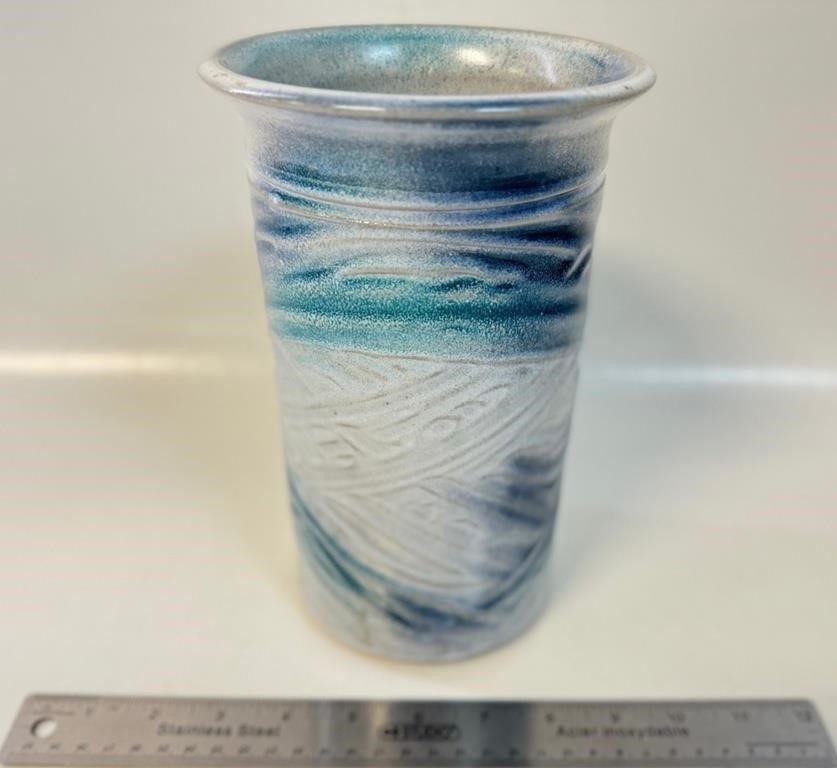 Artwork by Judy Blake, PRETTY JUDY BLAKE SIGNED POTTERY VASE - LARGE, Made of POTTERY