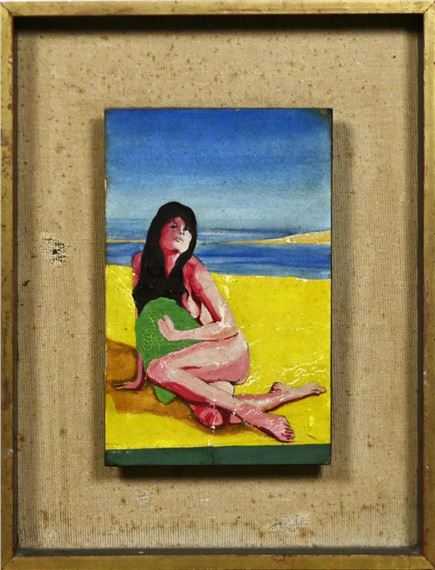 GIRL WITH GREEN 1966 by Michael Allen Shaw, 1966