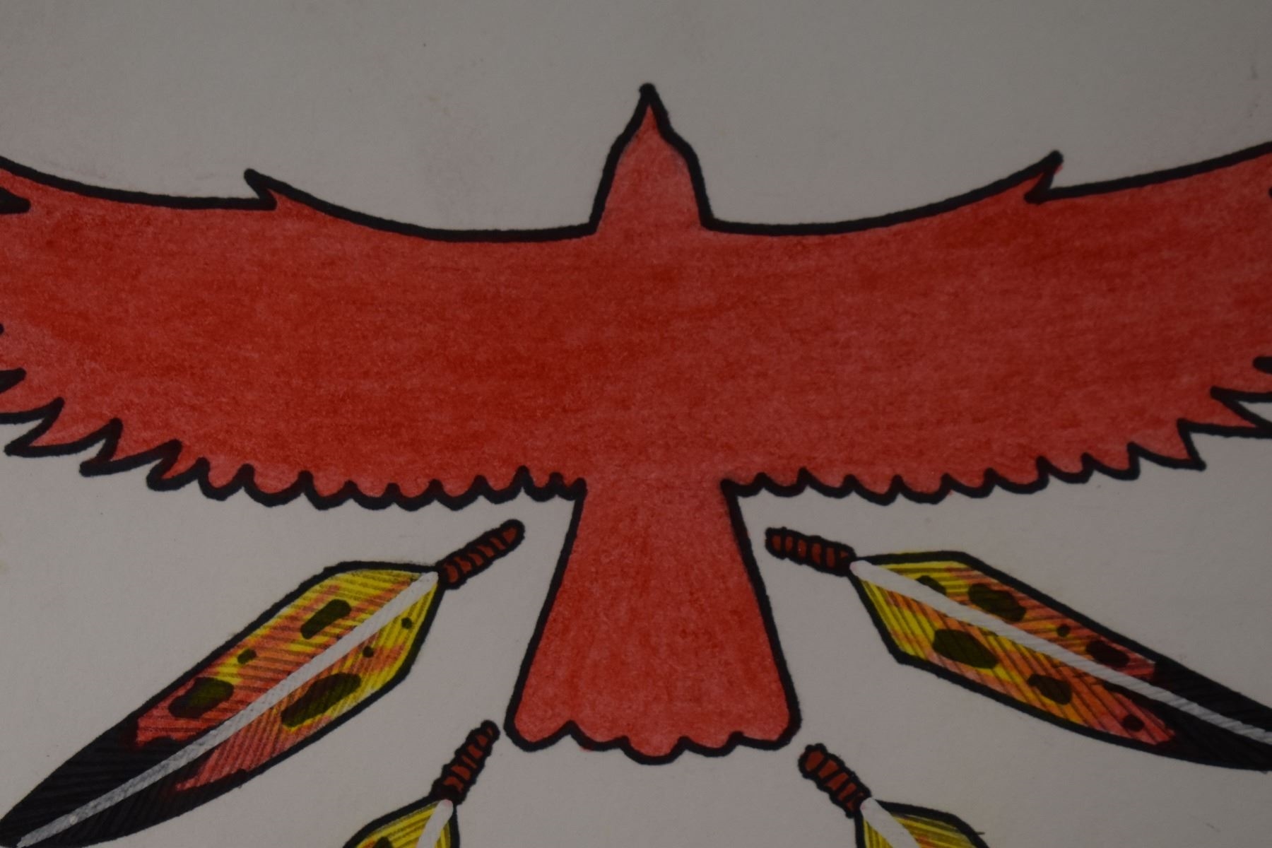 Artwork by Will Redbird, TWO KIOWA PAINTINGS (WILL REDBIRD, Made of hand painted on paper