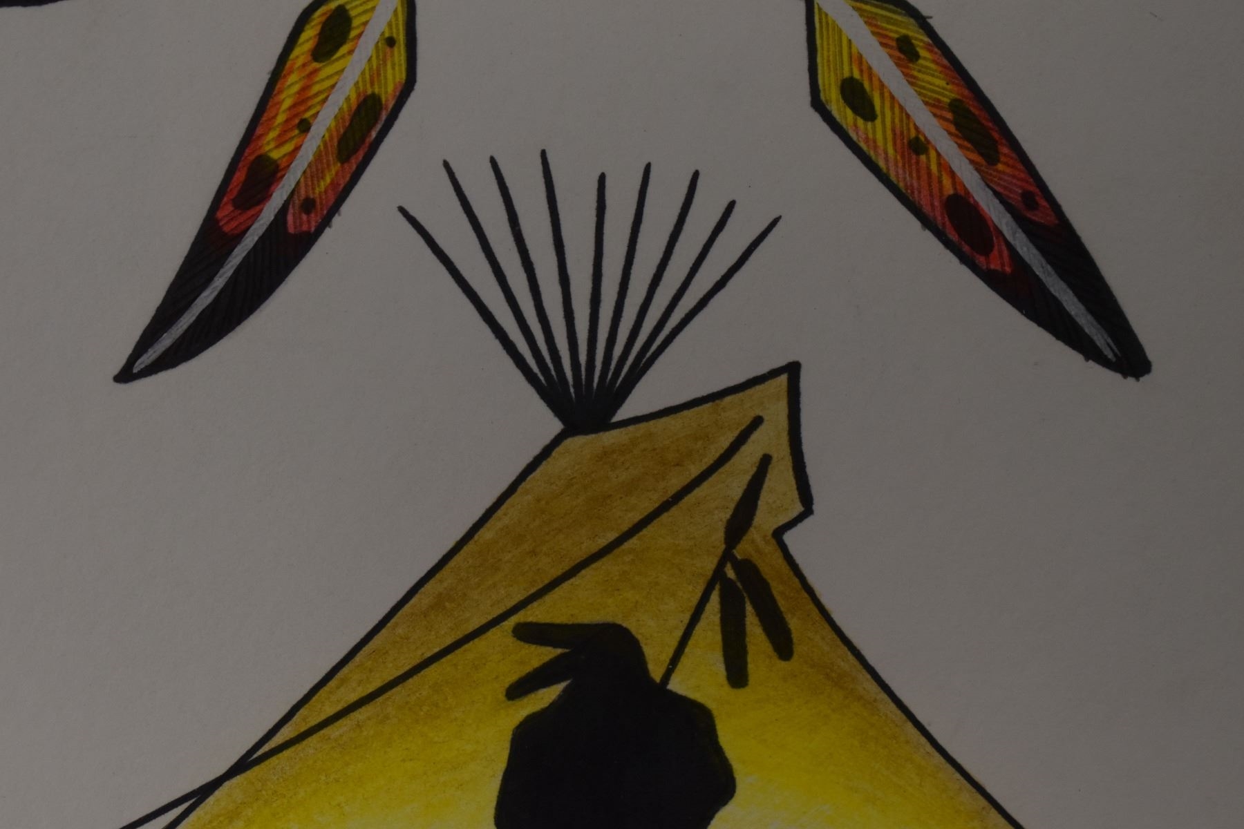 Artwork by Will Redbird, TWO KIOWA PAINTINGS (WILL REDBIRD, Made of hand painted on paper