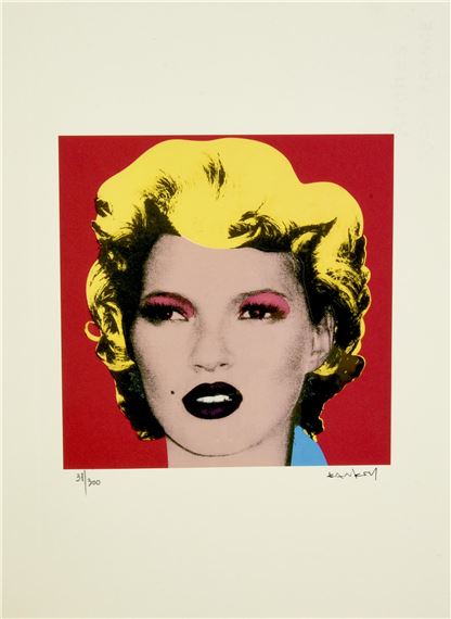Banksy KATE MOSS (MAGENTA) serigrafia su carta Arches