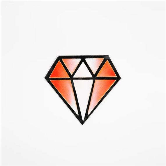 THE DIAMOND Diamant S Stencil paint on mirror Signed by the artist 4.5 "x 5" - 11 - Le Diamantaire