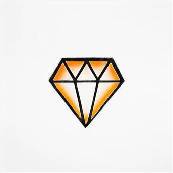 THE DIAMOND Diamant S Stencil paint on mirror Signed by the artist 4.5 &quot;x 5&quot; - 11 - Le Diamantaire