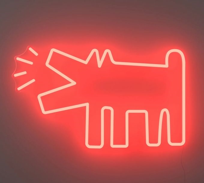 Keith Haring | Keith Haring Barking dog Low-energy LED neon mounted on ...