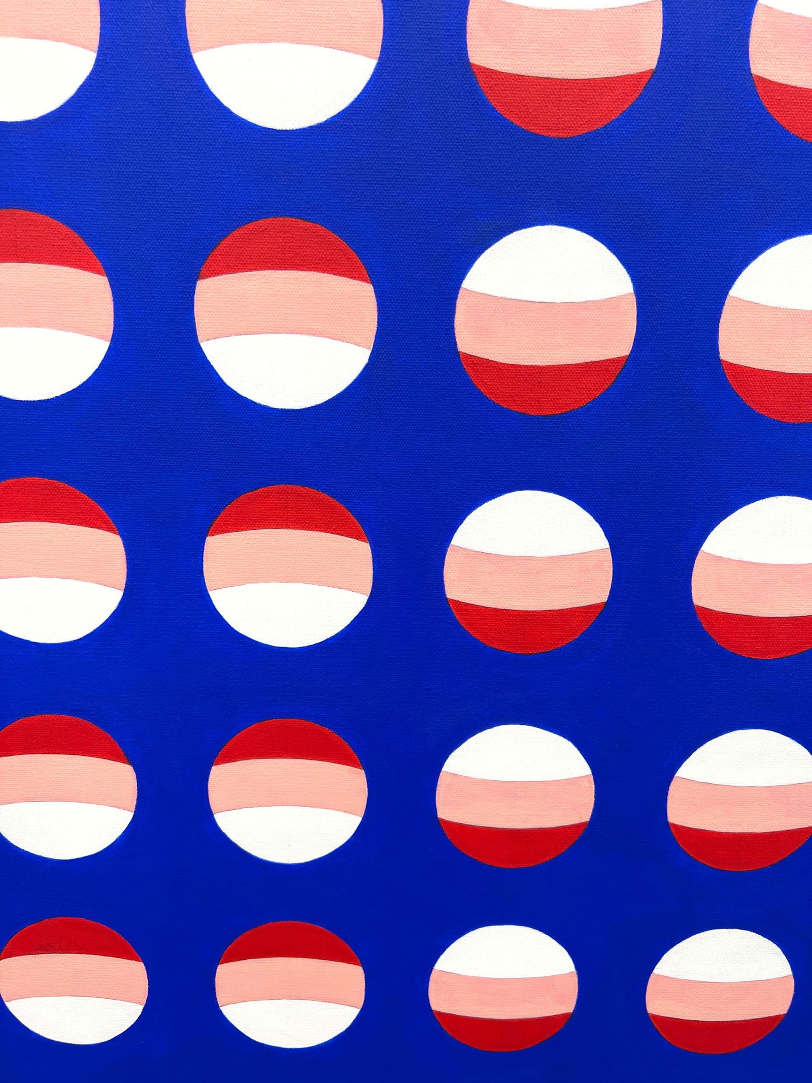 Tim Ray Fisher | Large TIM RAY FISHER Blue Red Op Art Painting ...