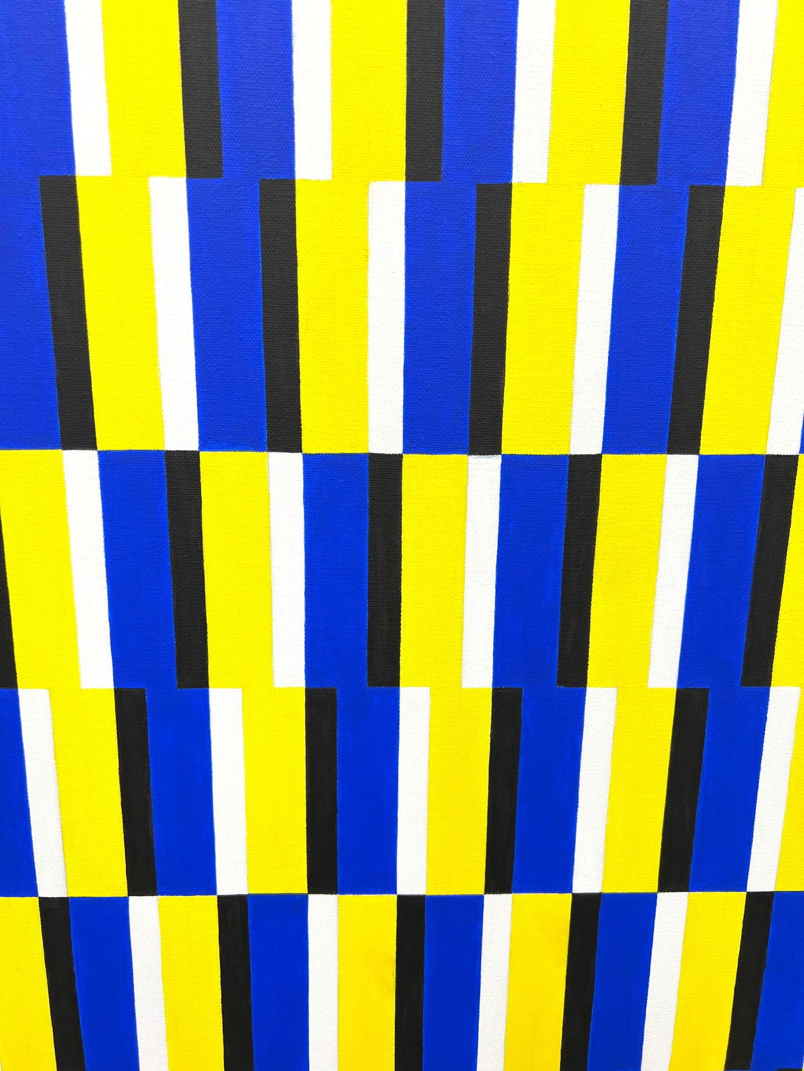 Tim Ray Fisher | Large TIM RAY FISHER Yellow Blue Op Art Painting ...