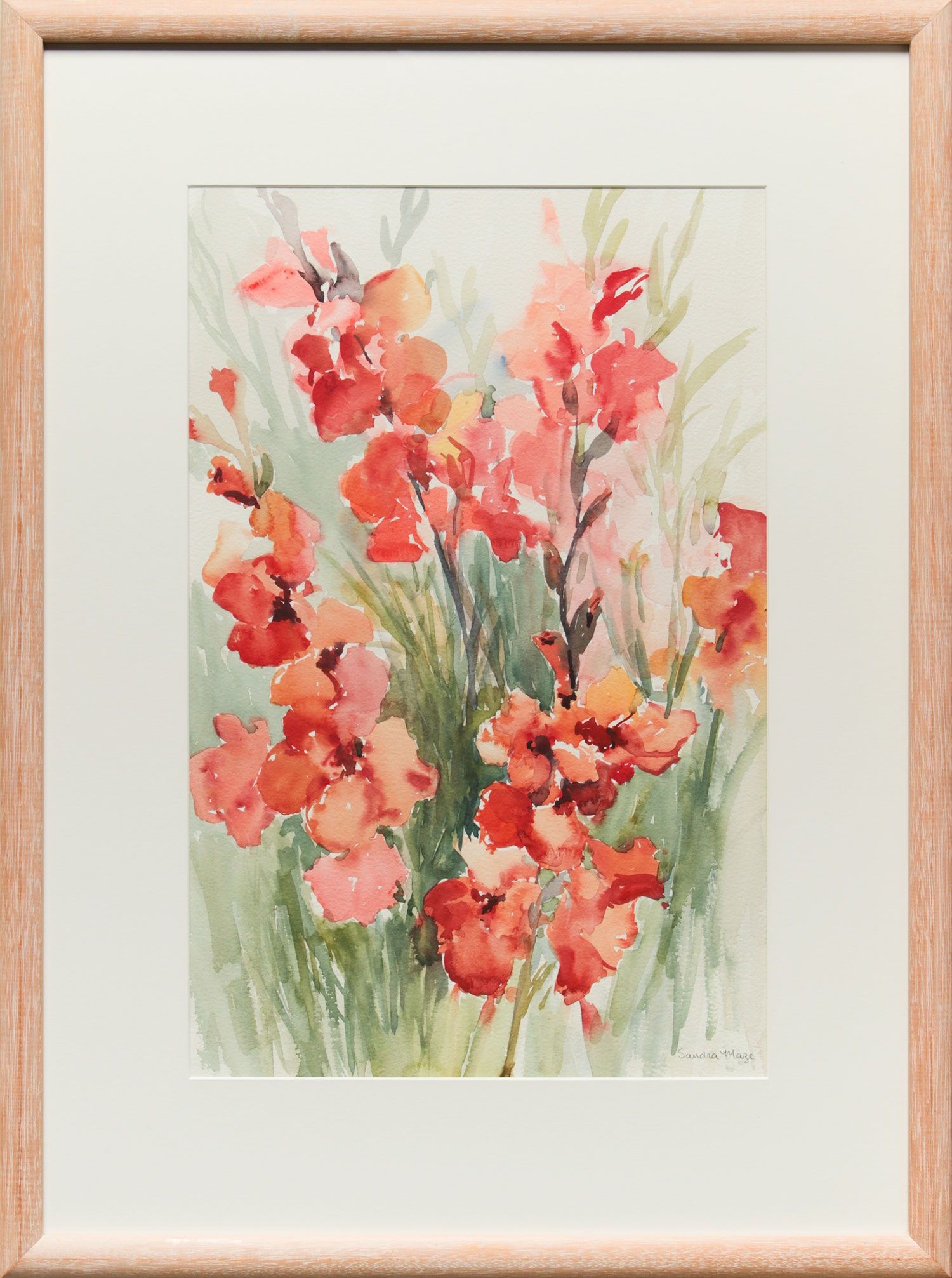 Artwork by Sandra Maze, GLADIOLI, Made of WATERCOLOUR DRAWING