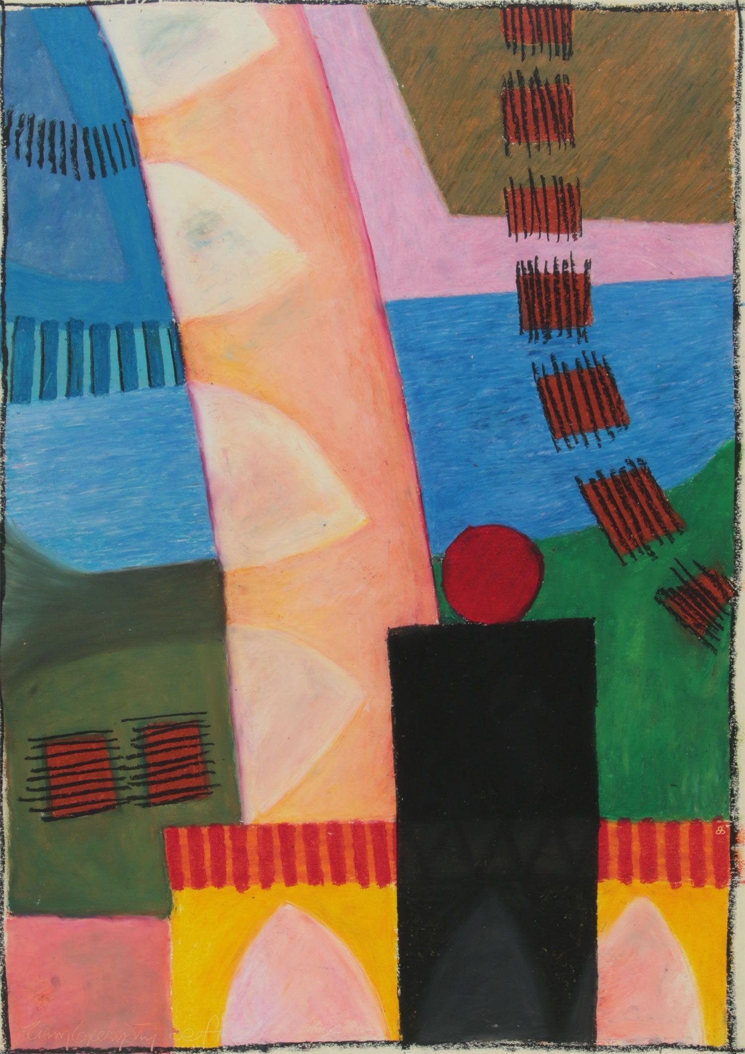 Artwork by Liam de Frinse, COLOURED ABSTRACT, Made of PASTEL ON PAPER