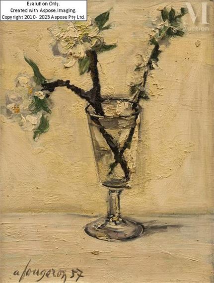 Branche de pommier dans un verre by André Fougeron, 1913