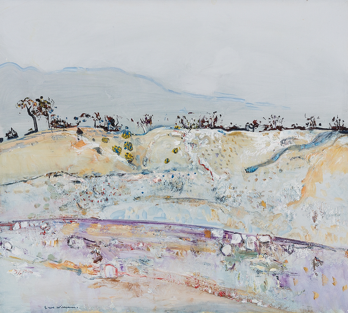 Artwork by Fred Williams, Chalk Hill Landscape, Made of oil on canvas