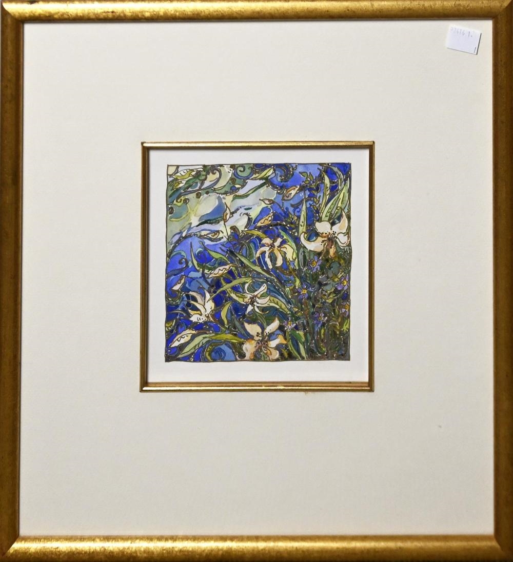 Artwork by Ruth Hopkins, LILIESONG RIVERS EDGE 1989, Made of WATERCOLOUR ON PAPER