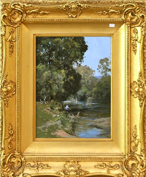 THE YARRA AT LAUNCHING PLACE by Charles F. Mudie