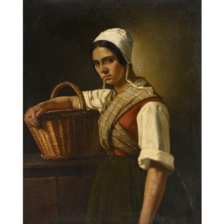 Artwork by Ernest Antoine Hebert, Paysanne, Made of oil on canvas