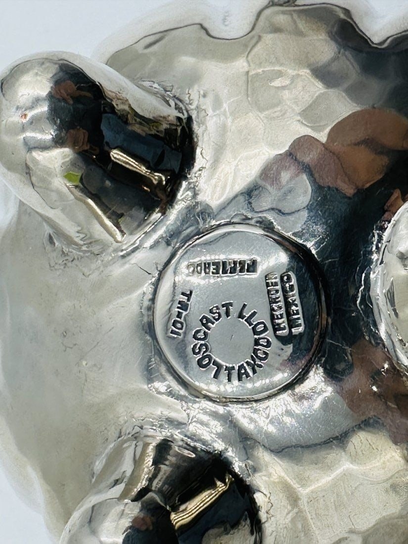 Artwork by Los Castillo, Los Castillo Silver & Mother of Pearl Footed Vase. Mexico 1960s, Made of Vintage Silver