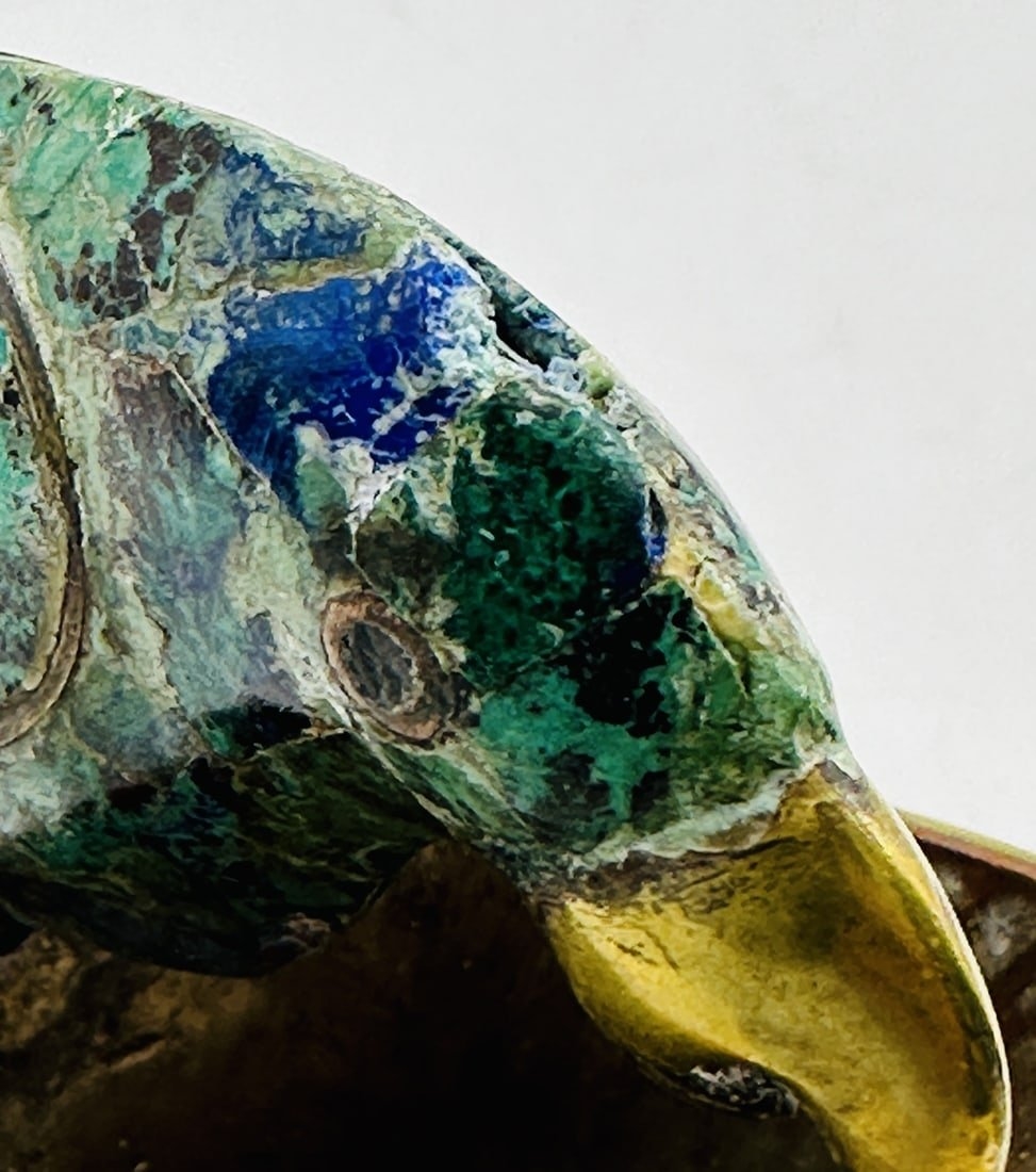 Artwork by Los Castillo, Los Castillo Style, Pitcher with a Hard-Stone and Brass Parrot Handle, Mexico 1960s, Made of Stone and Brass