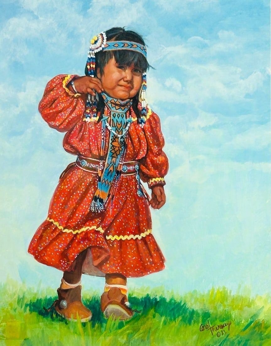 Artwork by Carol Theroux, Native American Art -SUNDAY BEST- by Carol Theroux, Made of painting
