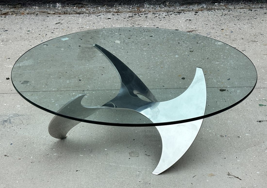 Knut Hesterberg | Propeller Coffee Table with a Glass Top by Knut ...