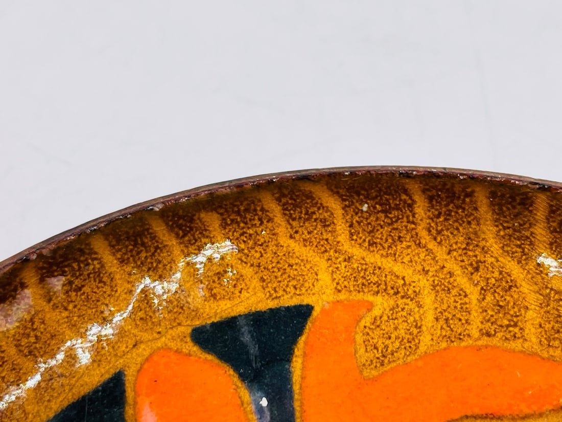 Artwork by Los Castillo, Miguel Pineda Godoy, Vintage Copper & Enamel Plate by Miguel Pineda for Los Castillo, Signed, Mexico 20th Century, Made of Vintage Copper & Enamel