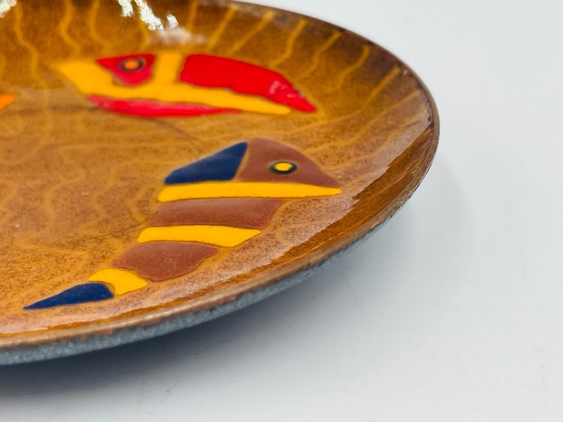 Artwork by Los Castillo, Miguel Pineda Godoy, Vintage Copper & Enamel Plate by Miguel Pineda for Los Castillo, Signed, Mexico 20th Century, Made of Vintage Copper & Enamel