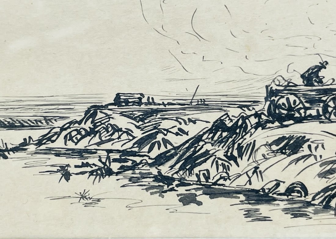 Artwork by Ross Saulet, Ink on Paper Western Artwork Signed Ross Saulet, Made of Ink on Paper