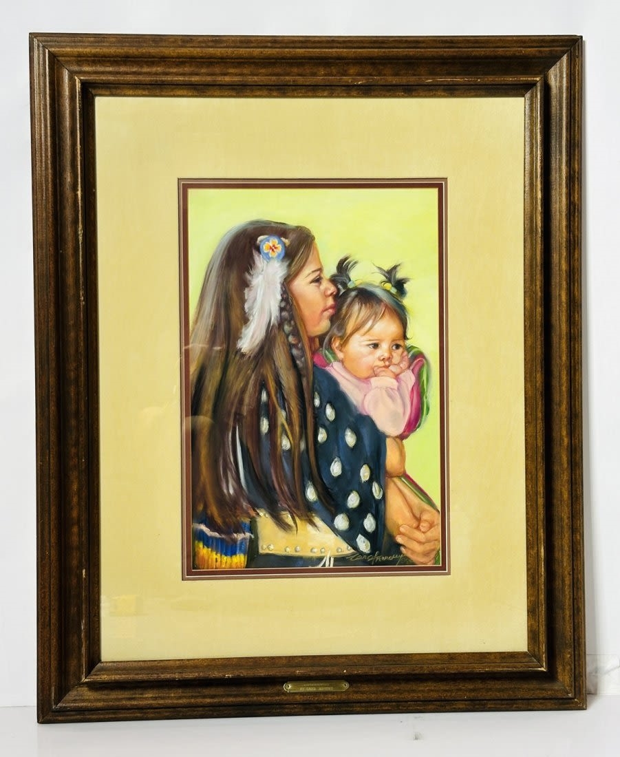 Artwork by Carol Theroux, Tenderness" Native American Painting by Carol Theroux (USA 1930-2021, Made of Painting