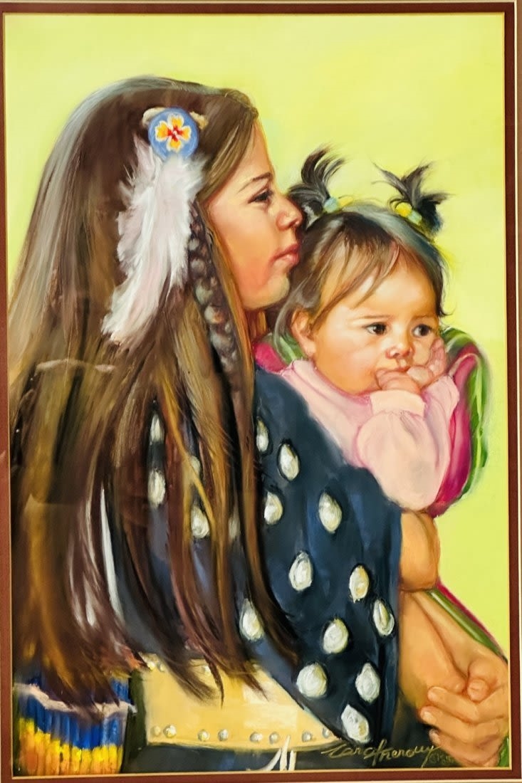 Artwork by Carol Theroux, Tenderness" Native American Painting by Carol Theroux (USA 1930-2021, Made of Painting