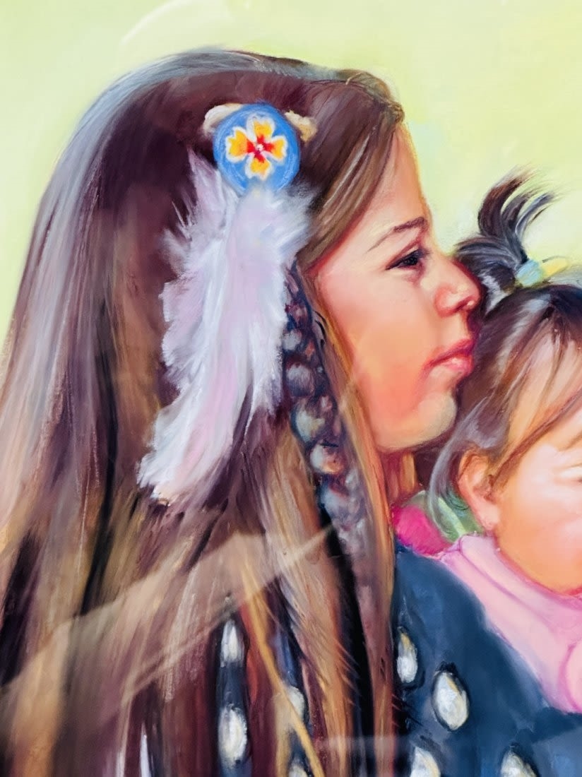 Artwork by Carol Theroux, Tenderness" Native American Painting by Carol Theroux (USA 1930-2021, Made of Painting